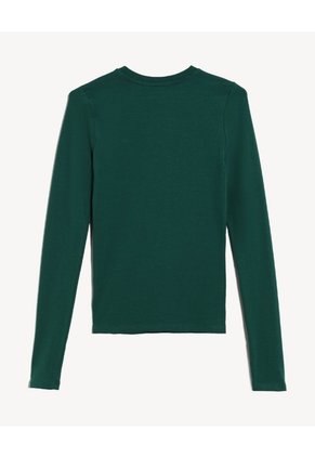 Camiseta Manga Larga Básica  Para Mujer Verde Seven Seven