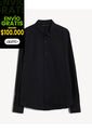 Camisa Stretch Cuello Gales  Para Hombre Negro Seven Seven de Seven Seven