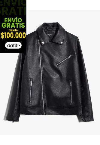 Chaqueta Biker En Pu  Para Hombre Negro Seven Seven Seven Seven