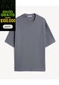 Camiseta Oversize Texturizada  Para Hombre Gris Seven Seven de Seven Seven