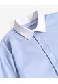 Camisa Relaxed Con Cuello Gales  Para Hombre Celeste Seven Seven de Seven Seven