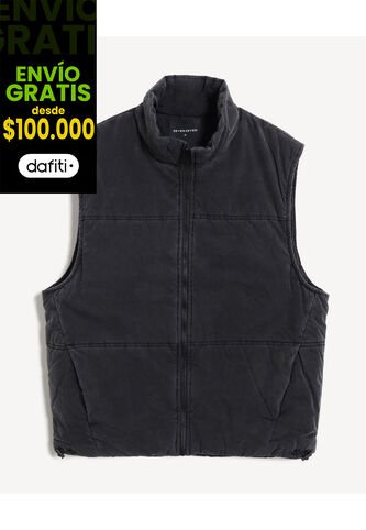 Chaleco Acolchado Con Zipper  Para Hombre Negro Seven Seven Seven Seven