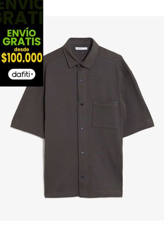 Sobrecamisa Texturizada  Para Hombre Café Seven Seven Seven Seven