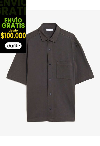 Sobrecamisa Texturizada  Para Hombre Café Seven Seven