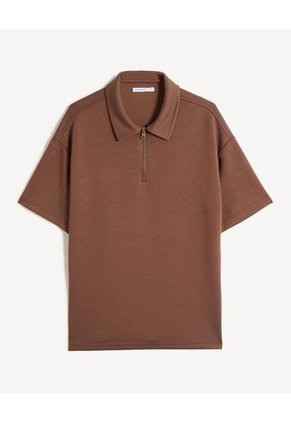 Polo  Para Hombre Cuello Maquina Sin Bolsillo Color Café Marca Seven Seven #45110964