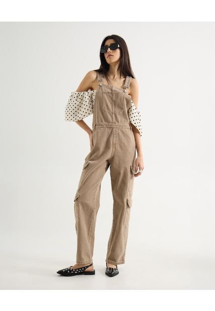 Enterizo Para Mujer Manga Sisa Color Beige Marca Seven Seven #28320427
