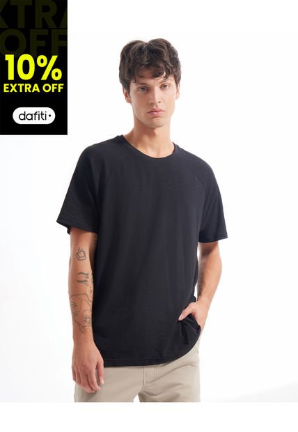 Camiseta Para Hombre Manga Corta Cuello Redondo Color Negro Marca Seven Seven #45092306