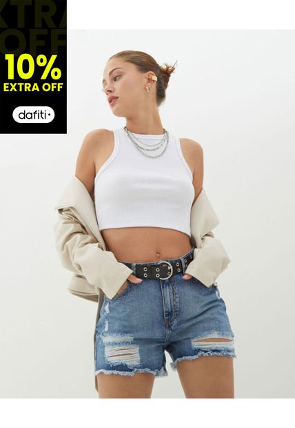 Camiseta Para Mujer Manga Sisa Color Blanco Marca Seven Seven #28094738