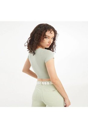 Jean Para Mujer Boot Cut Color Verde Claro Marca Seven Seven #28160773