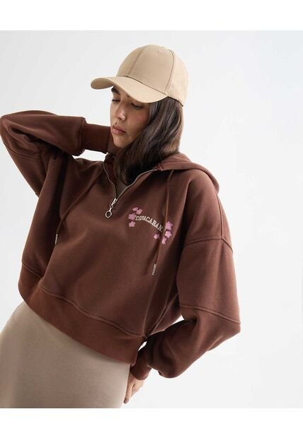 Buzo Para Mujer Hoodie Color Café Marca Seven Seven #28060449