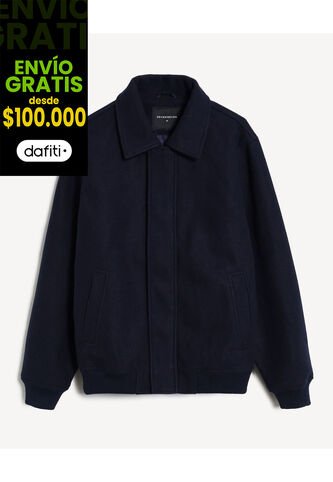 Chaqueta Bomber En Paño  Para Hombre Azul Seven Seven Seven Seven
