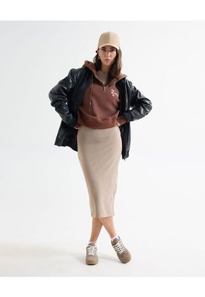 Buzo Para Mujer Hoodie Color Café Marca Seven Seven #28060449