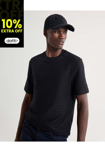 Camiseta Para Hombre Manga Corta Cuello Redondo Color Negro Marca Seven Seven #45092677