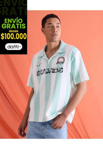Polo Oversize Estampada  Para Hombre Verde Seven Seven Seven Seven