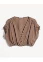 Blusa Crop Fruncida  Para Mujer Arena Seven Seven de Seven Seven