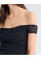 Blusa Off Shoulder En Encaje  Para Mujer Negro Seven Seven de Seven Seven