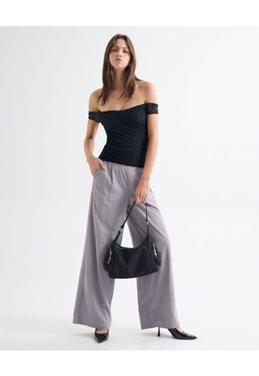 Blusa Off Shoulder En Encaje  Para Mujer Negro Seven Seven