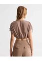 Blusa Crop Fruncida  Para Mujer Arena Seven Seven de Seven Seven