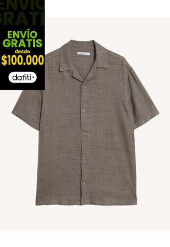 Camisa Resort Rustica  Para Hombre Verde Seven Seven Seven Seven