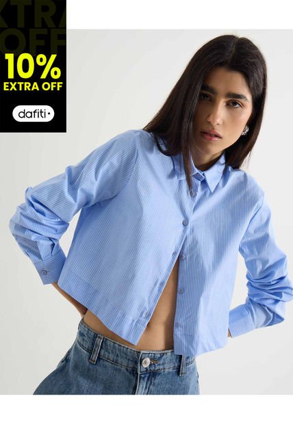 Blusa Para Mujer Manga Larga Color Azul Marca Seven Seven #28124048