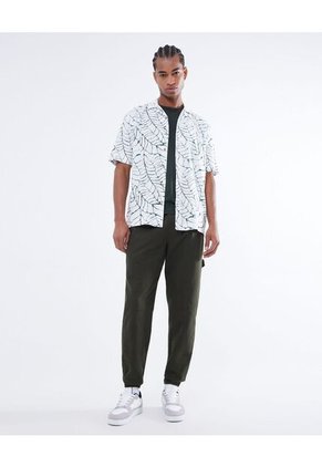 Camisa Para Hombre Manga Corta  Color Verde Oliva Marca Seven Seven #45012033