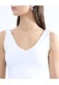Camiseta Tipo Crop Hombro Angosto  Para Mujer Blanco Seven Seven de Seven Seven