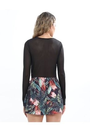 Camiseta Para Mujer Manga Larga Color Negro Marca Seven Seven #28095982