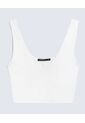 Camiseta Tipo Crop Hombro Angosto  Para Mujer Blanco Seven Seven de Seven Seven