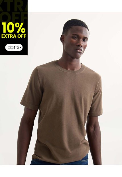 Camiseta Para Hombre Manga Corta Cuello Redondo Color Verde Marca Seven Seven #45092700