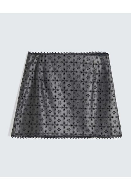 Mini Falda En Pu  Para Mujer Negro Seven Seven