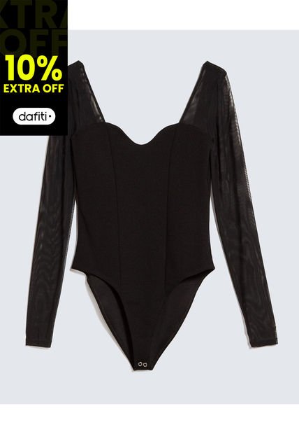 Camiseta Para Mujer Manga Larga Moda Color Negro Marca Seven Seven #28096305