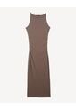 Vestido Largo Cuello Halter  Para Mujer Taupe Seven Seven de Seven Seven