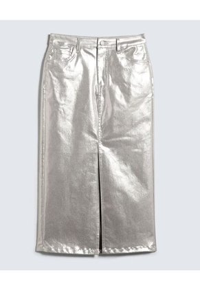 Falda Para Mujer Largo Color Plata Marca Seven Seven #28140875