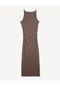 Vestido Largo Cuello Halter  Para Mujer Taupe Seven Seven de Seven Seven