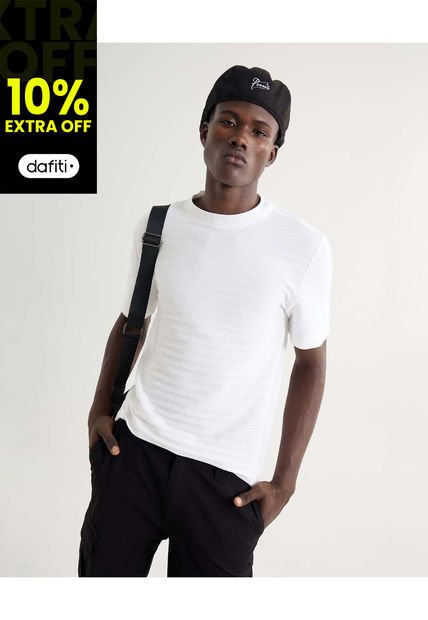 Camiseta Para Hombre Manga Corta Cuello Redondo Color Crudo Marca Seven Seven #45092676