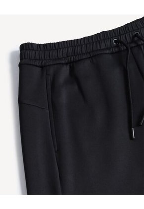 Pantalón Recto Con Cordón Para Hombre Negro Seven Seven