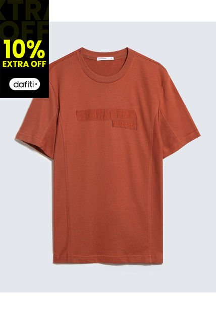 Camiseta Para Hombre Manga Corta Cuello Redondo Color Terracota Marca Seven Seven #45092707