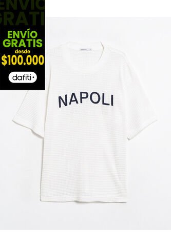 Camiseta Oversize Tejida  Para Hombre Marfil Seven Seven Seven Seven
