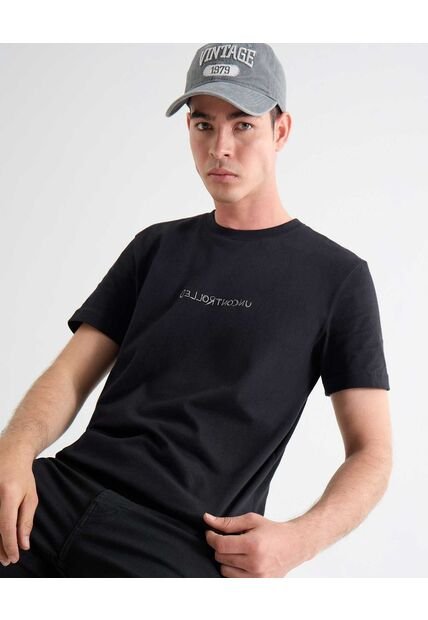 Camiseta Para Hombre Manga Corta Cuello Redondo Color Negro Marca Seven Seven #45092663