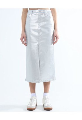 Falda Para Mujer Largo Color Plata Marca Seven Seven #28140875