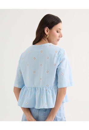 Blusa Para Mujer Manga Corta Color Azul Marca Seven Seven #28124045