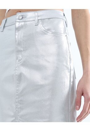 Falda Para Mujer Largo Color Plata Marca Seven Seven #28140875