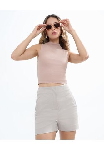 Camiseta Para Mujer Manga Sisa Color Cafe Claro Marca Seven Seven #28096012 Seven Seven