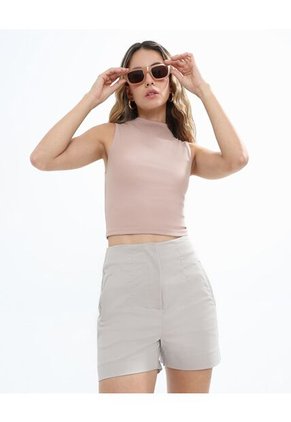 Camiseta Para Mujer Manga Sisa Color Cafe Claro Marca Seven Seven #28096012