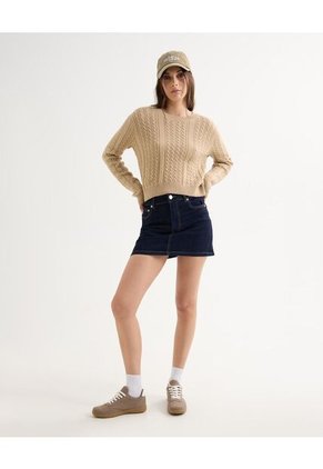 Saco Para Mujer Cuello Redondo Color Arena Marca Seven Seven #28330662