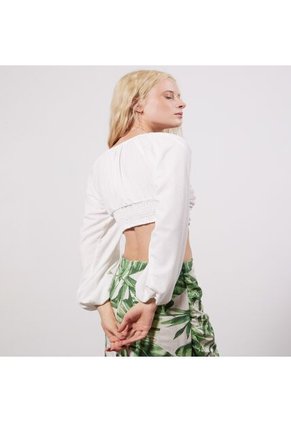 Camiseta Para Mujer Manga Larga Color Marfil Marca Seven Seven #28095679