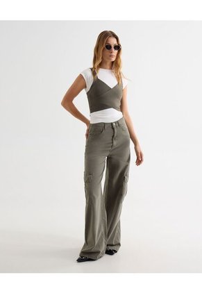 Camiseta Para Mujer Manga Corta Cuello Redondo Color Marfil Marca Seven Seven #28096256