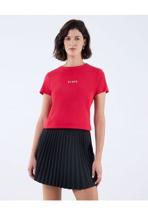 Camiseta Para Mujer Manga Corta Color Rojo Marca Seven Seven #28096090