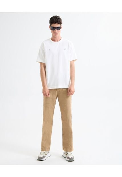 Pantalón Chino Con Cortes  Para Hombre Camel Seven Seven