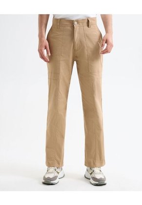 Pantalón Chino Con Cortes  Para Hombre Camel Seven Seven